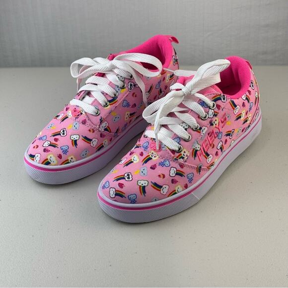 HEELYS Pro 20 Girls Skate Roller Sneakers Shoe Youth Size 5 Light Pink/Rainbow - Picture 10 of 11